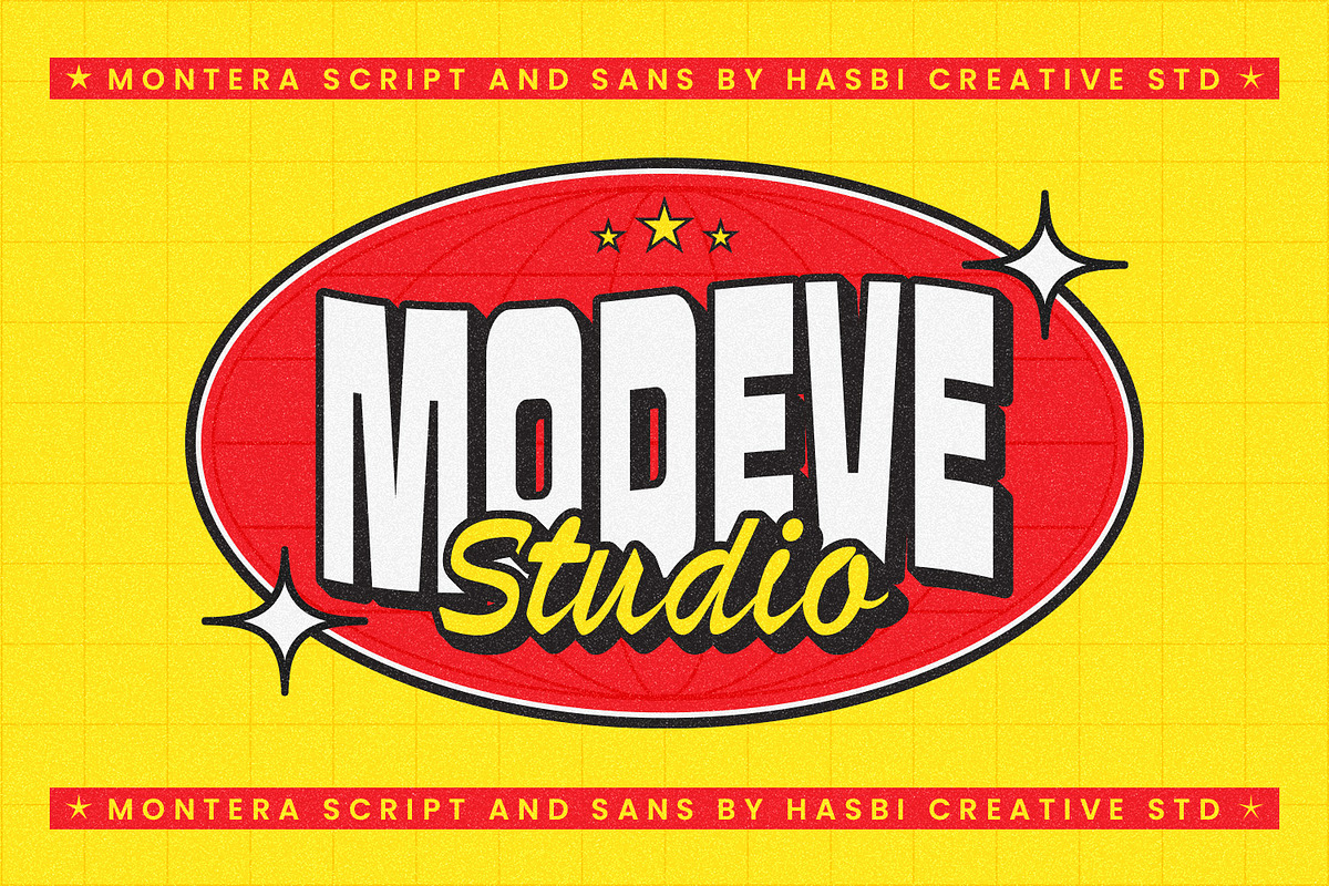 Montera - Retro Bold Sans & Script, a Font by Hasbi Creative (Photo 5 of 13)