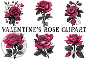 Valentine's Rose Clipart, an Illustration by OK Design (Thumbnail 2 of 6)