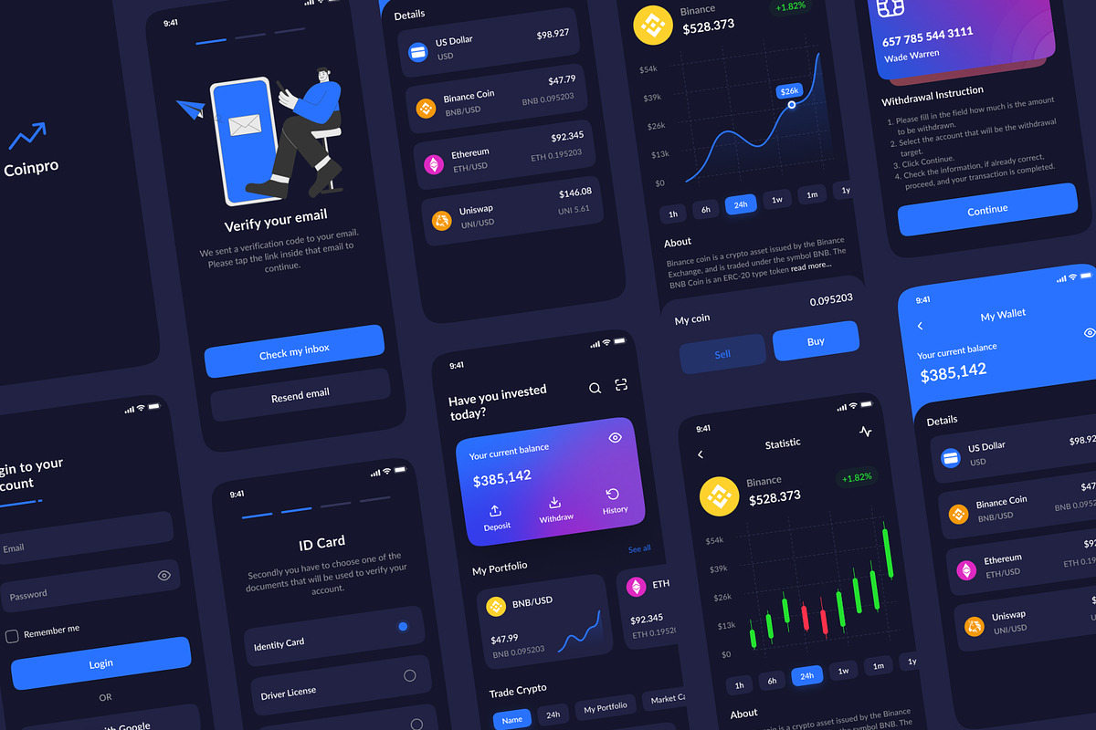 Coinpro App UI KIT, an UI Kit Template by Product Experience (Photo 5 of 6)