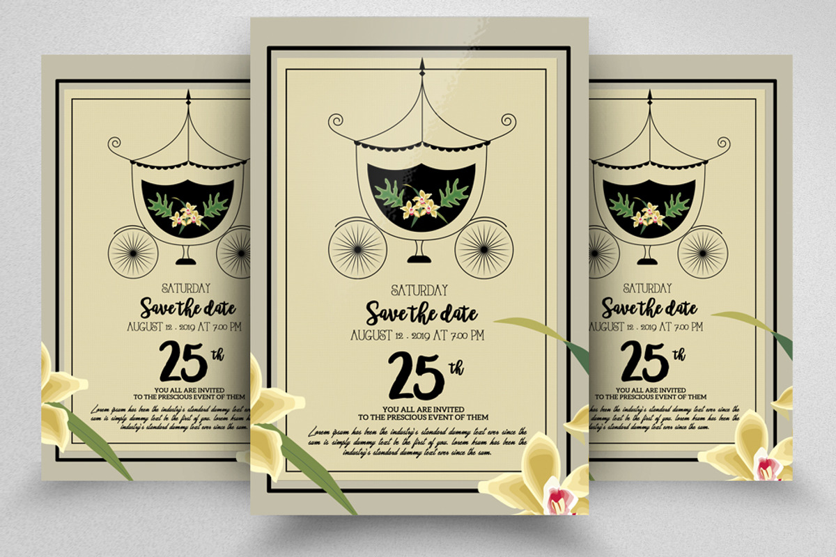 Save The Date Golden Invite Template, a Flyer Template by Psd Templates (Photo 1 of 2)