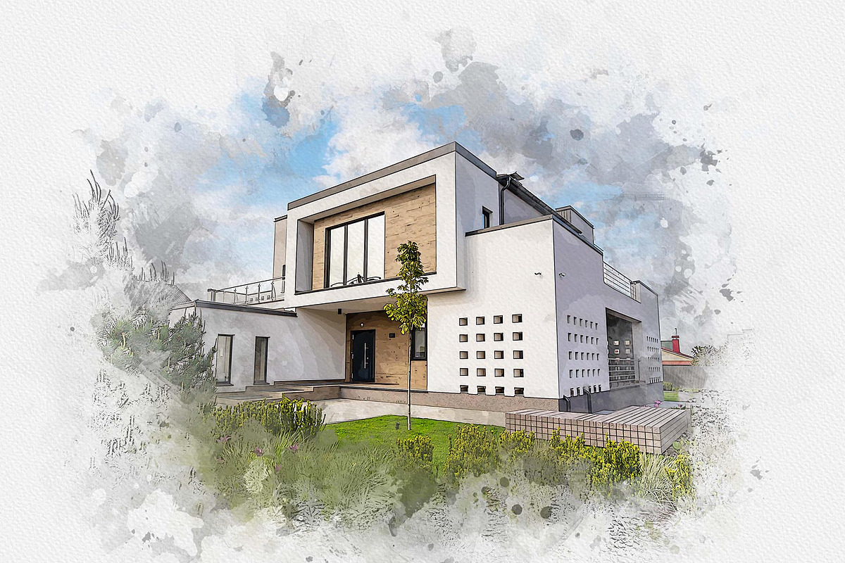 Exterior Watercolor Effect Bundle, an Action Add-On by MRI STUDIO (Photo 20 of 24)