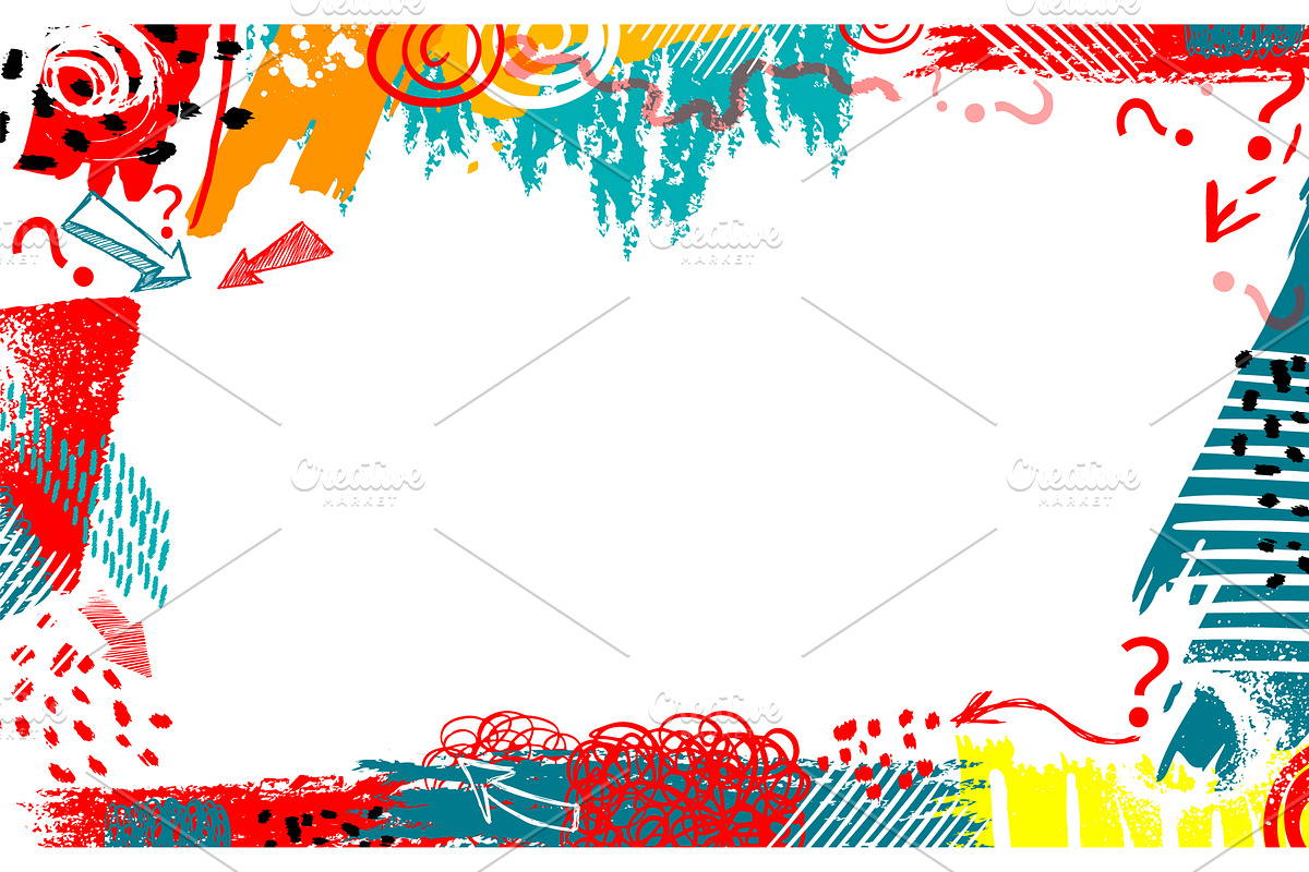 colored abstract frame of blots, an Illustration by Nenahliadava Design
