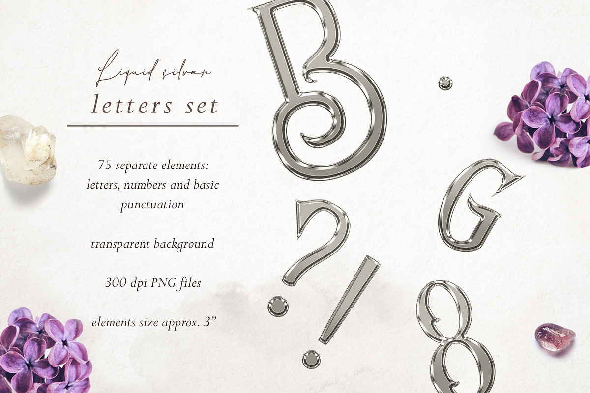 Silver Alphabet PNG Overlays, an Object Graphic by PixelJungle (Photo 3 of 3)