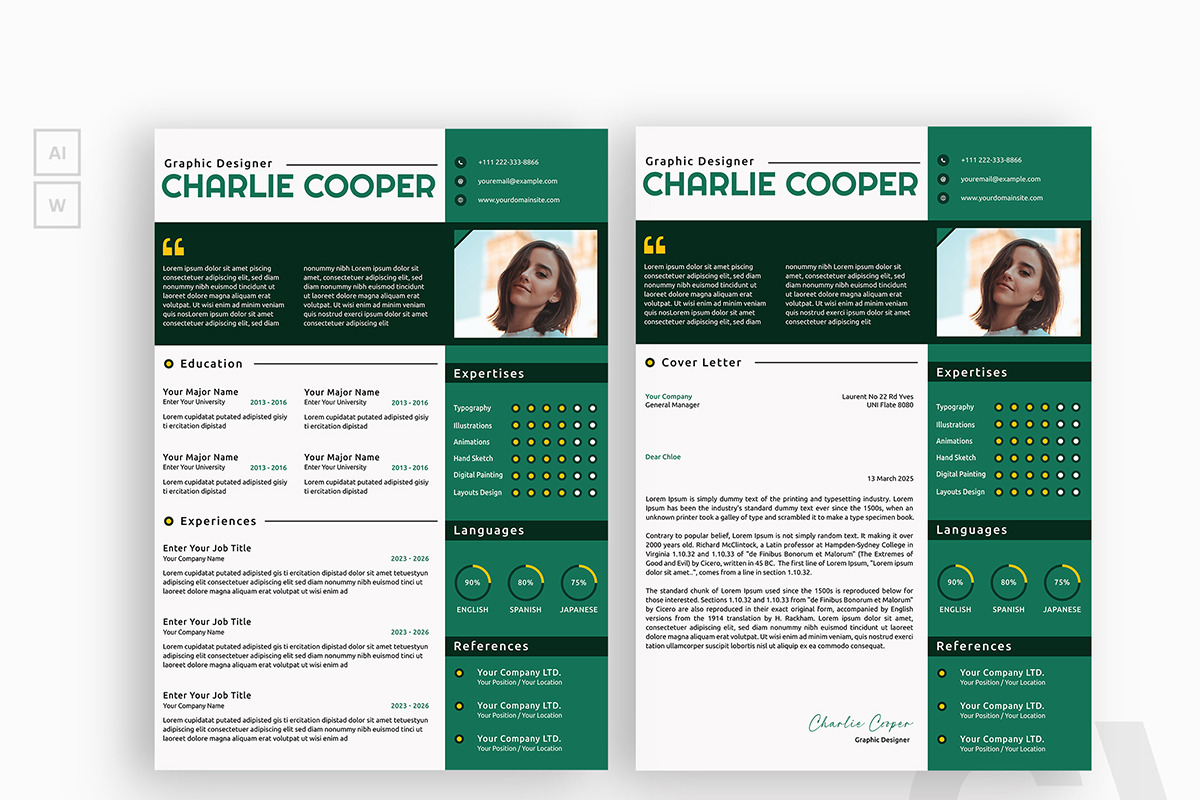 Comic Style Green Resume CV, a Resume Template by iDoodle Studio