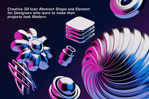 Abstract Y2K Icon 3D Illustration