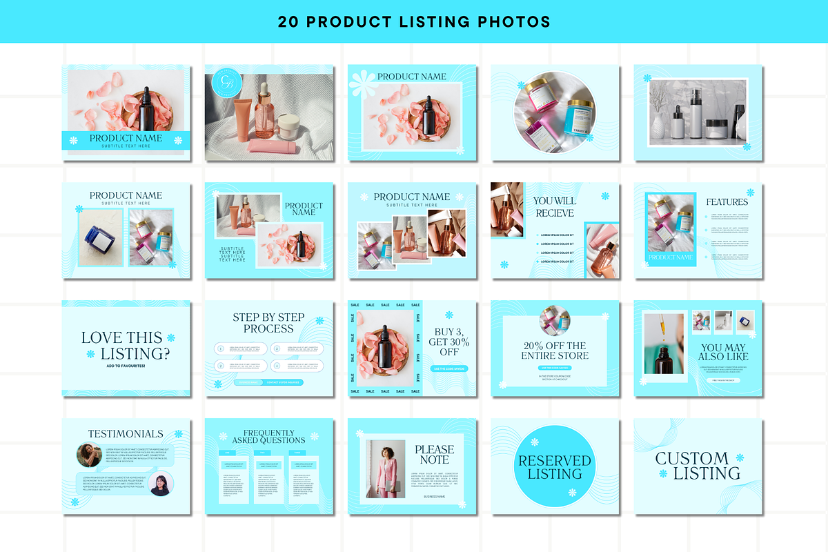 Blue Etsy Shop Kit Template, a Branding & Logo Template by Anna Design Studio (Photo 4 of 8)