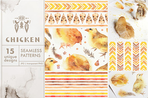 Chicken Seamless Patterns