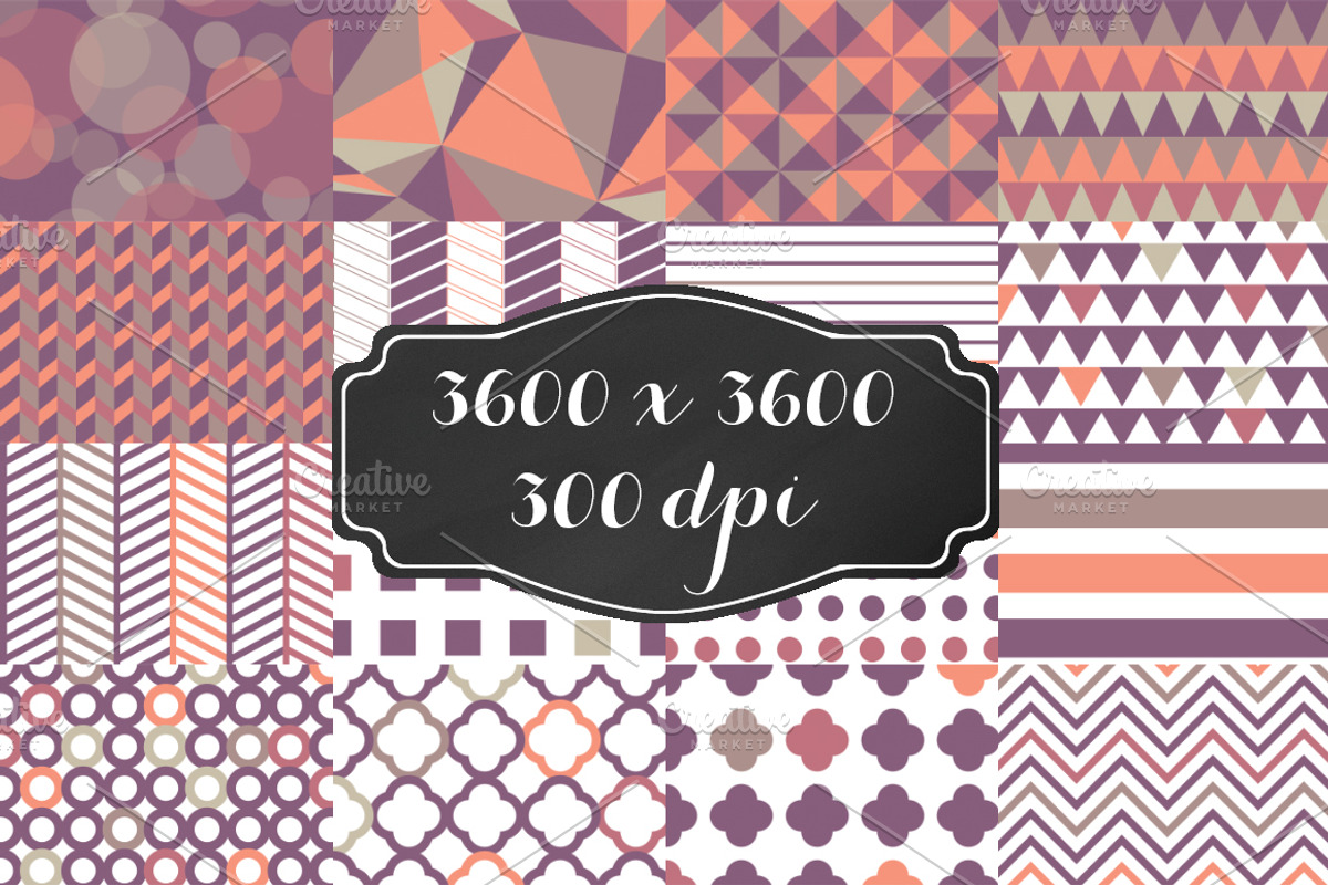 Winter Peach 17 Seamless Pattern Set preview 2