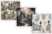 French Country Toile Bundle Paper, a Pattern Graphic by FloridPrintables (Thumbnail 4 of 9)