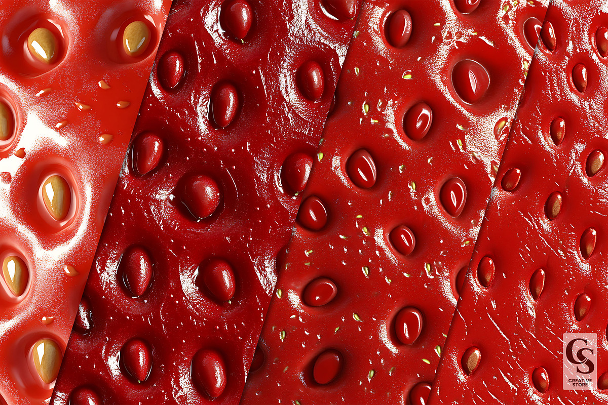 Strawberry Close-Up Digital Paper, a Background Graphic by Creative Store (Photo 2 of 4)