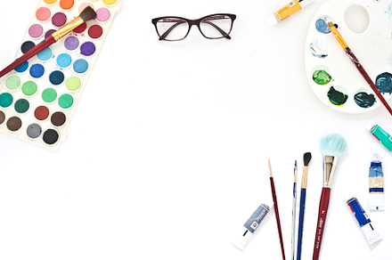 Art Supplies Painting Flat Lay Photo
