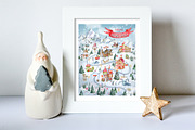 Christmas Village Map, North Pole, a Decorative Illustration by SimpleWishesArt (Thumbnail 3 of 4)