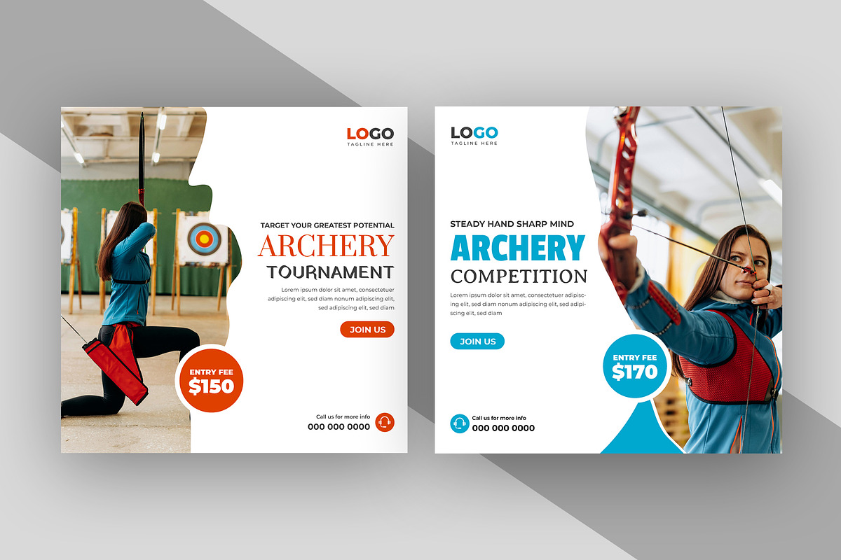 Archery Tournament Social Media Post, a Social Media Template by nandinigraphics (Photo 2 of 2)