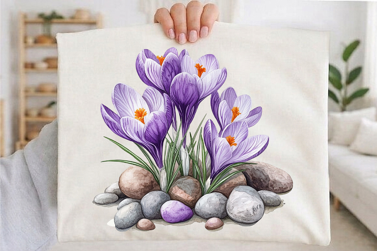Watercolor Crocuses Flowers ClipArt, an Illustration by designcity5 (Photo 5 of 5)
