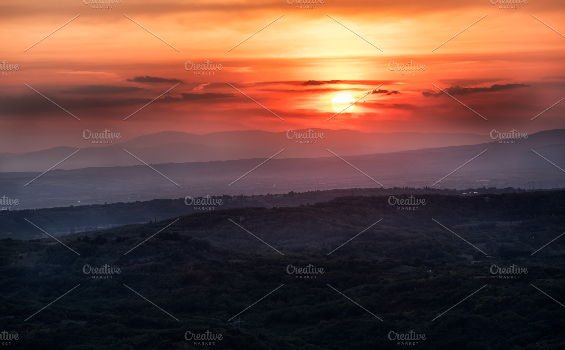 Summer sunset Panoramic scene, a Photo by wr7 Media