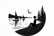 Lake Meditation & Sailing Set, an Illustration by BIPLOB EXPERT (Thumbnail 2 of 9)