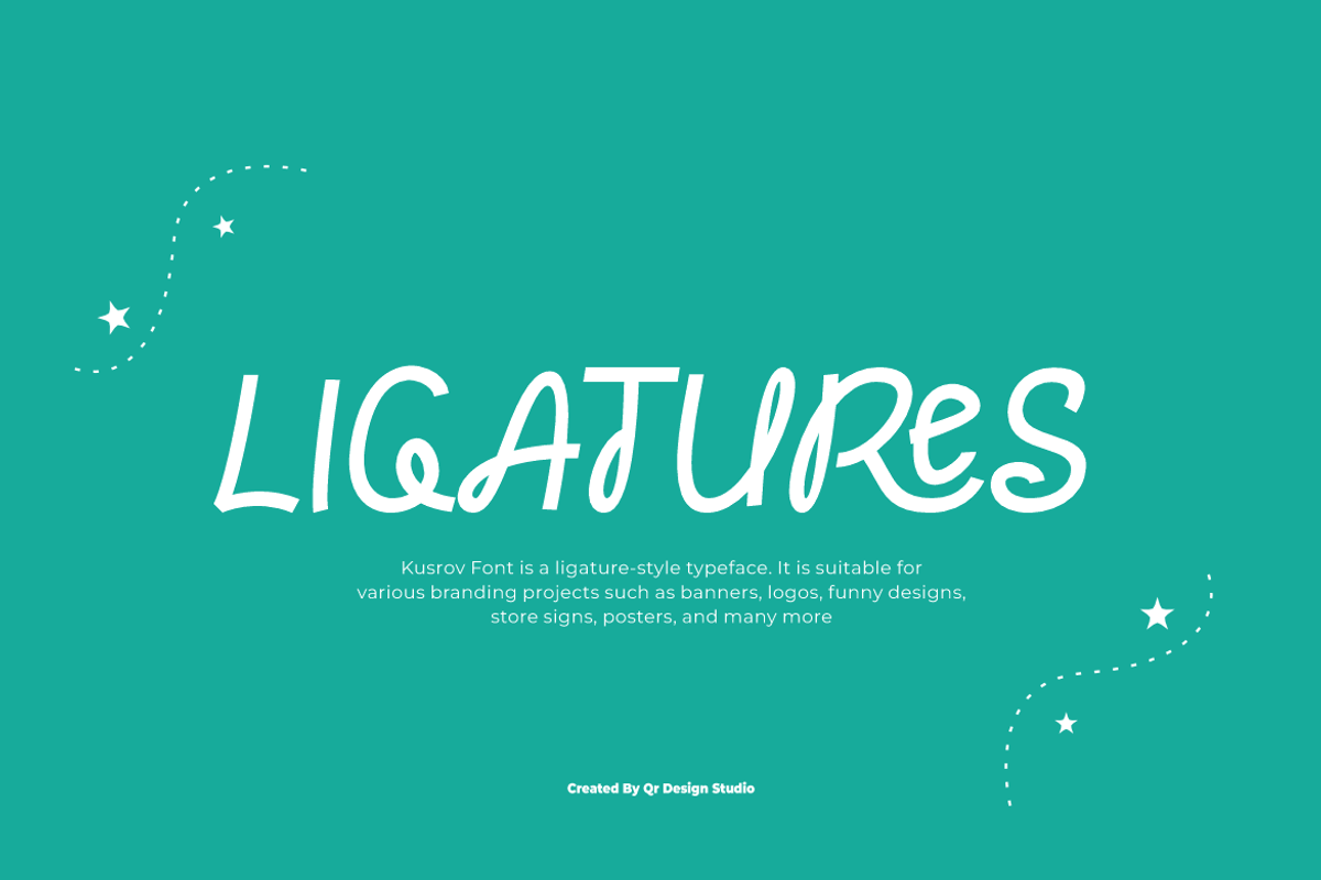 Kusrov - Playful Ligatures Font, a Handwritten Font by QR Design Studio (Photo 2 of 8)