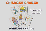 Printable Chore Clip Art Cards, a Card Template by svetodesign (Thumbnail 1 of 9)