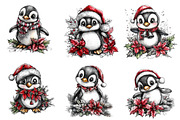 Winter holiday Penguin clipart, an Illustration by CreationArt (Thumbnail 3 of 5)