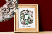 Merry Christmas Wreaths Clipart Set, a Seasonal Illustration by Leonaa art (Thumbnail 19 of 21)