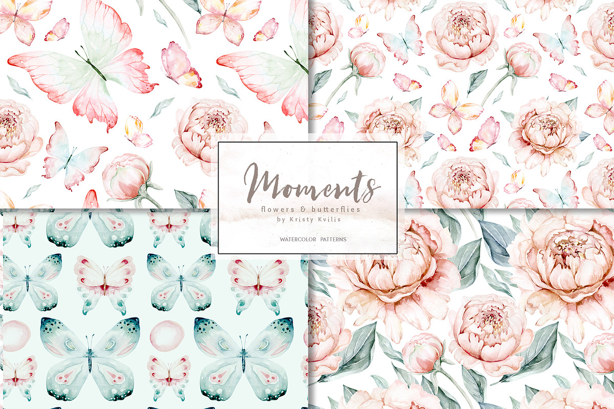 Watercolor peonies and butterflies, an Animal Illustration by Peace ART (Photo 13 of 14)