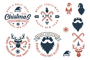Merry Christmas Badge Emblems, a Branding & Logo Template by Billah Hub