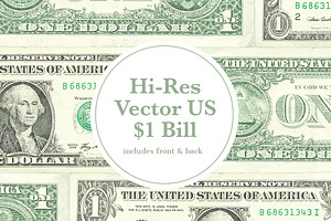 Hi-Res Vector $1 USD Front & Back