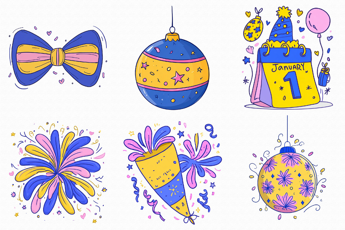 New Year Clipart Bundle, an Illustration by Libby Wishes (Photo 6 of 8)