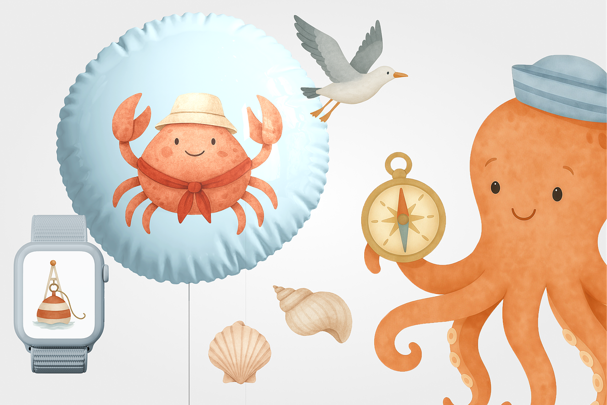 Large set of cute sea illustrations, an Animal Illustration by Yana_mide (Photo 2 of 10)