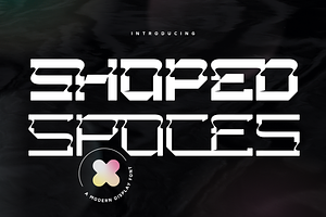 Shaped Spaces - Futuristic Font, a Sans Serif Font by 177Studio