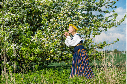 Beautiful feminime woman in national, a Holiday Photo by COLORFUL