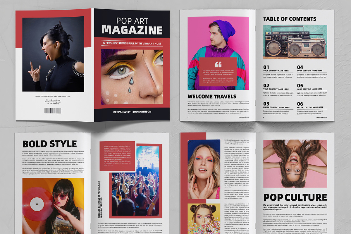 Pop Art Magazine Template Design, a Magazine Template by ContestDesign (Photo 2 of 3)