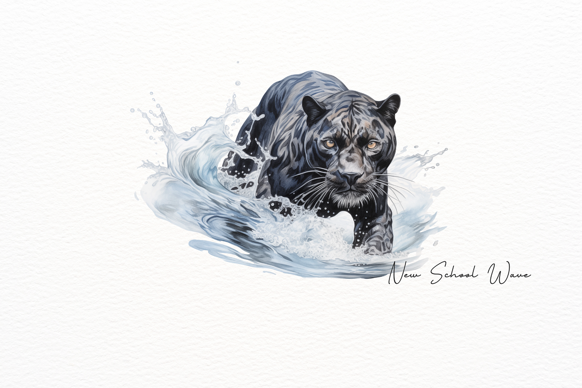 Elegant Black Panther Watercolor Set, an Illustration by New-School-Wave (Photo 2 of 5)