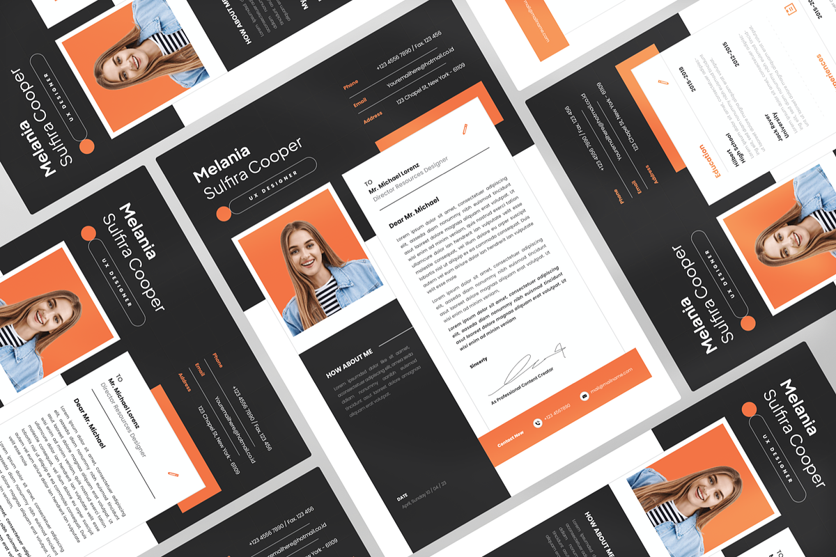 Orangety Creative CV Resume, a Resume Template by Annora Studio (Photo 3 of 5)