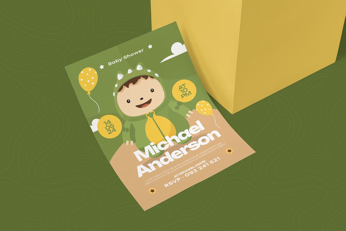 Cute Crocodile Baby Shower Invitatio, an Invitation Template by Esensifiksi.studio (Photo 2 of 2)