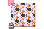 Halloween Black Cat and Pumpkin Sea, a Pattern Graphic by KisbyArt (Thumbnail 3 of 3)