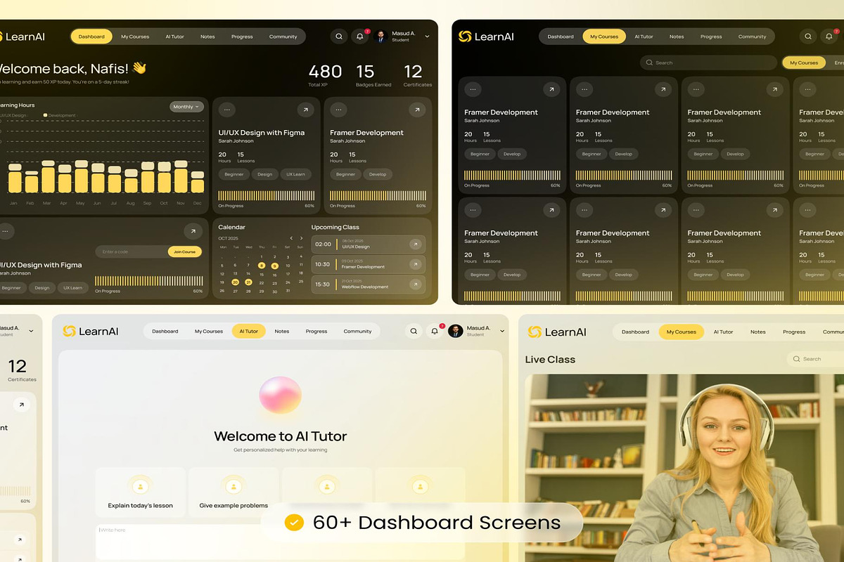 AI Online Learning Platform UI Kit, an UI Kit Template by Lumina_ui_ux202 (Photo 6 of 8)