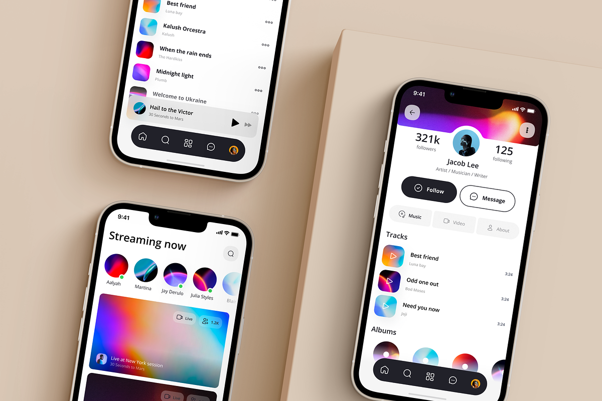 Music app UI Kit ( Figma), an UI Kit Template by Julia Shagofferova (Photo 13 of 13)