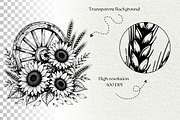 Sunflower Harvest Graphics, a Decorative Illustration by DENIDigitalArtSudio (Thumbnail 5 of 5)