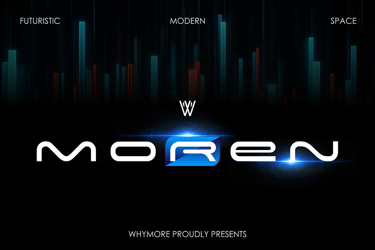 Moren: Futuristic Sleek Stylish Font, a Sans Serif Font by WhymoreArt (Photo 1 of 8)
