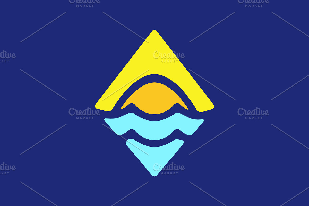 wave water sea sunset colorful logo, a Branding & Logo Template by devastd
