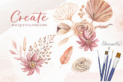 Boho Watercolour Clipart Elements, a Decorative Illustration by Bloomella (Thumbnail 5 of 6)