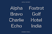 Hotel Foxtrot - Modern Stencil, a Font by Creative Type (Thumbnail 4 of 9)