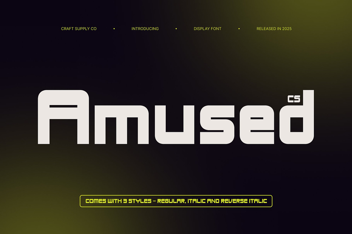 CS Amused – Techno Font, a Sans Serif Font by Craft Supply Co. (Photo 1 of 8)
