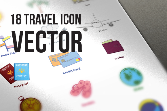 18 Travel Icon Vector Illustration