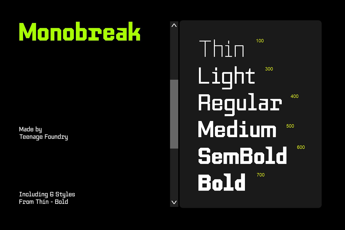 Monobreak Family!, a Sans Serif Font by TeenageFoundry (Photo 2 of 10)