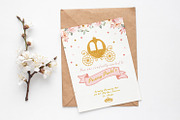 Princess Carriage Invitation, an Invitation Template by mpcprintables (Thumbnail 1 of 3)