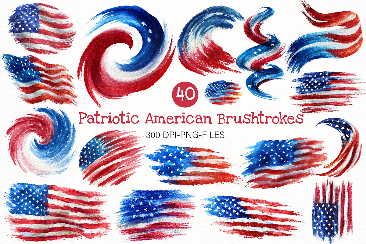 Patriotic American Brushtrokes Clipa, an Illustration by Designworld (Photo 1 of 8)