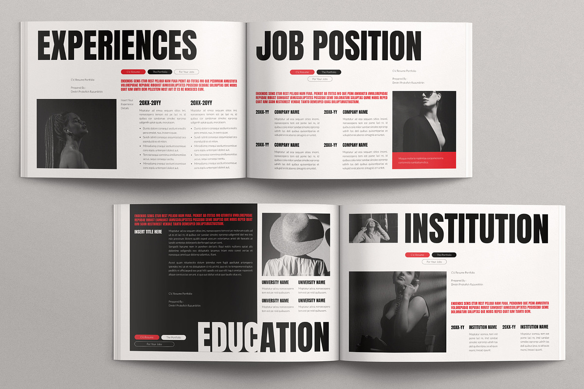 Resume/CV Portfolio Layout Template, a Resume Template by E-Type (Photo 3 of 6)