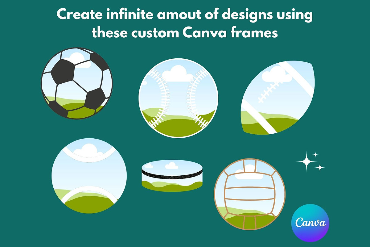 Ball Canva Frames Template Baseball, an Object Graphic by GraphiCarola (Photo 2 of 6)